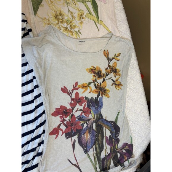 Lot 5 Express Women’s Tops Animal,Floral,Stripped Print 2 New No Tag 4 Sm 1 Med - Picture 7 of 16